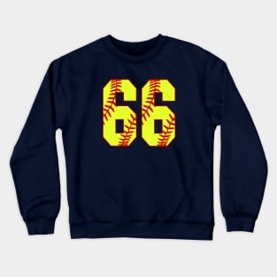 Fastpitch Softball Number 66 #66 Softball Shirt Jersey Uniform Favorite Player Biggest Fan Crewneck Sweatshirt